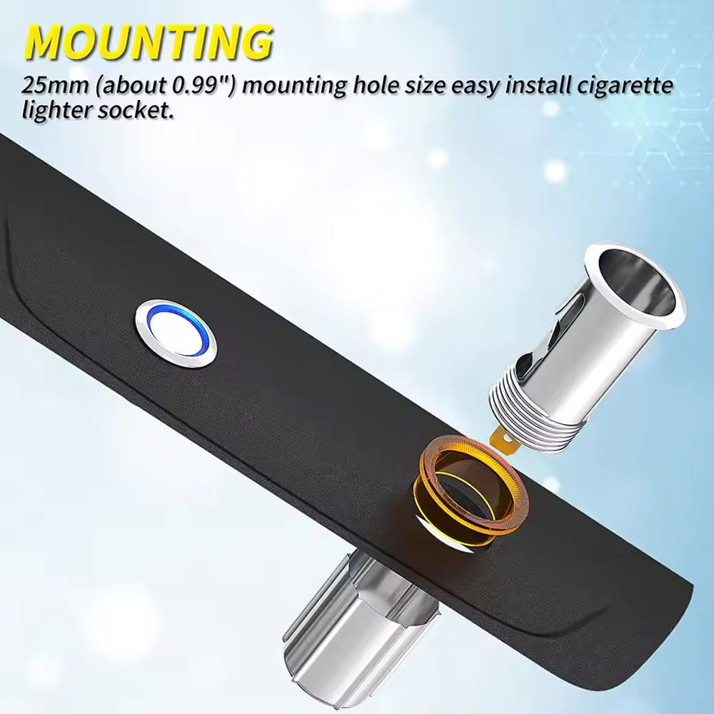 12V Cigarette Lighter Socket Outlet with Eject Button Cigarette Lighter Plug