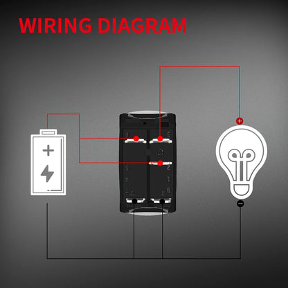 1 x Horn Switch 12V-24V 5Pin Momentary Horn Rocker Switch Button with Red LED