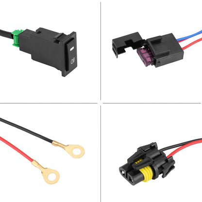 12V LED Fog Light Wiring Harness Kit with Switch Relay Fuse for Car Truck SUV