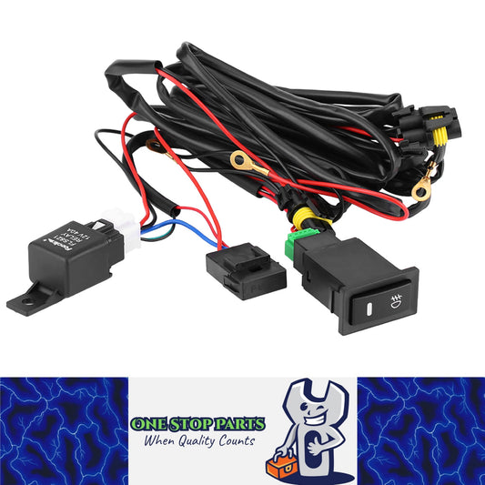 12V LED Fog Light Wiring Harness Kit with Switch Relay Fuse for Car Truck SUV