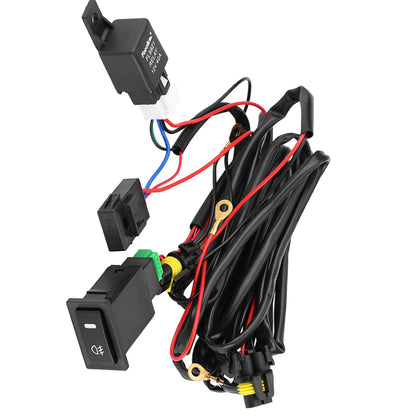 12V LED Fog Light Wiring Harness Kit with Switch Relay Fuse for Car Truck SUV