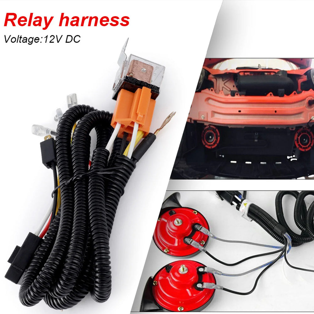 80A 12V Car Horn Relay Wiring Harness Kit for Car Truck Van Grille Mount