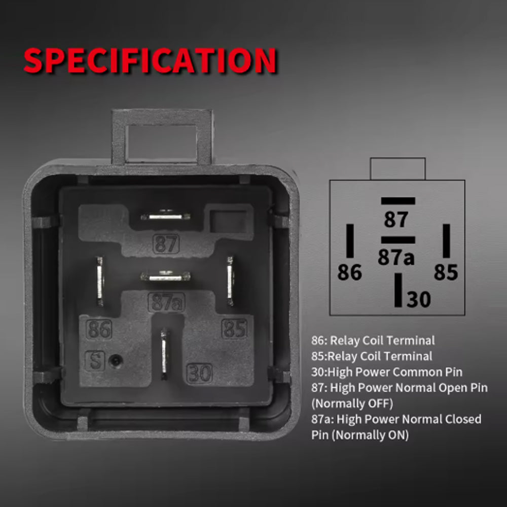 12V 40A Heavy Duty Car Relay Kit SPDT 5 Pin Bosch Style with Harness Auto Relay