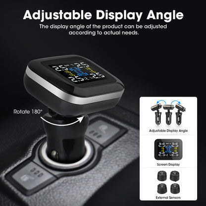 12V Socket Power Wireless Tyre Pressure Monitoring System With Internal Sensors