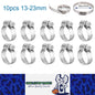 10 x 13-23mm Strong Stainless Steel Hose Clamps wide 10mm x 0.3mm Thick (10pcs)