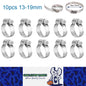 10 x 13-19mm Strong Stainless Steel Hose Clamps wide 8mm x 0.3mm Thick (10pcs)