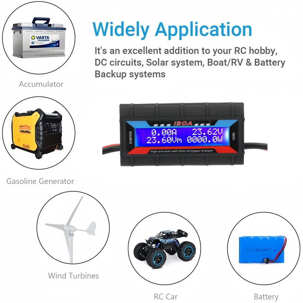 130A Inline Digital Meter Watt Voltage Amp Meter Power Analyzer Monitor