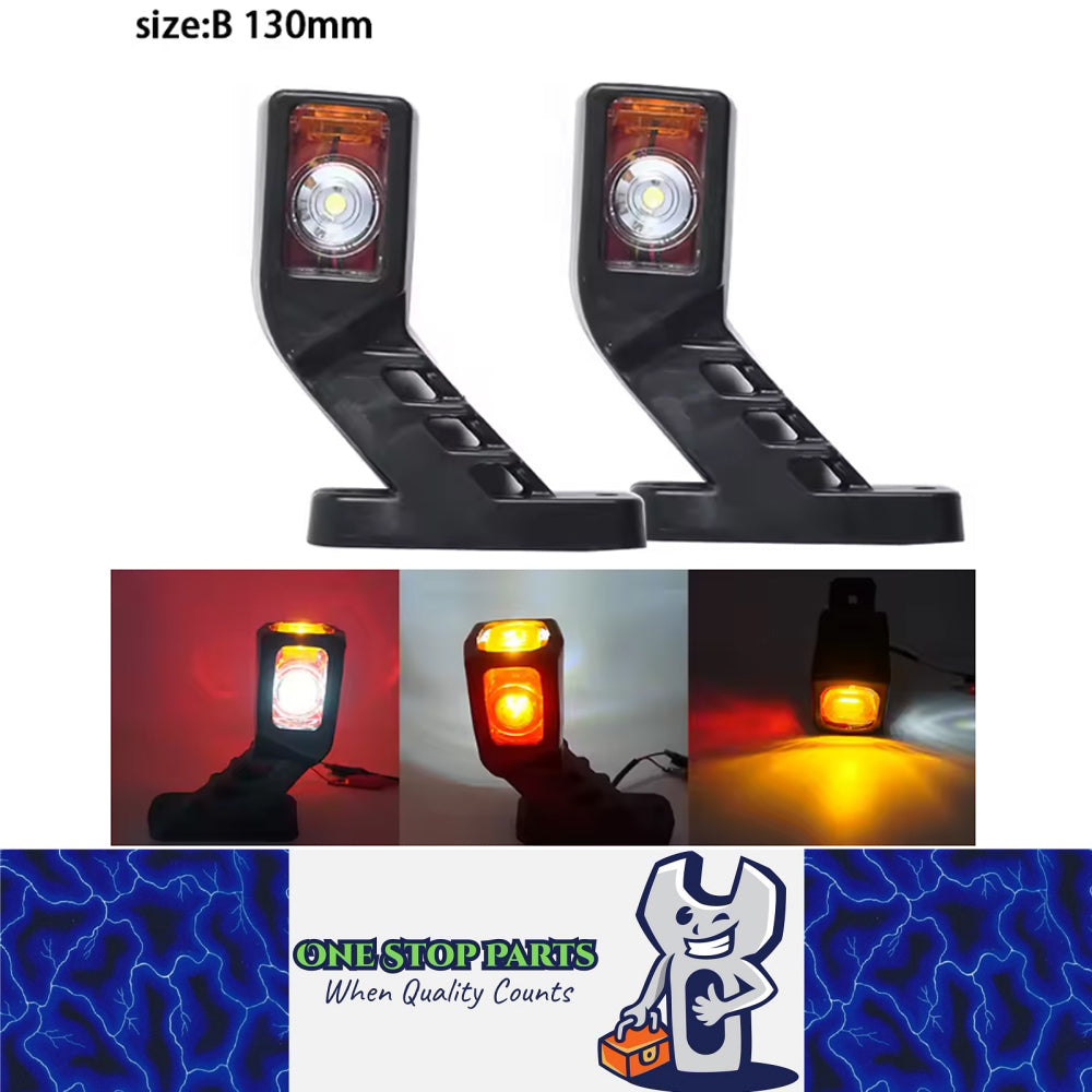 2 x LED Side Marker Light 130mm Red/Amber/White Trailer Truck Signal Marker Lamp