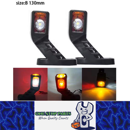 2 x LED Side Marker Light 130mm Red/Amber/White Trailer Truck Signal Marker Lamp