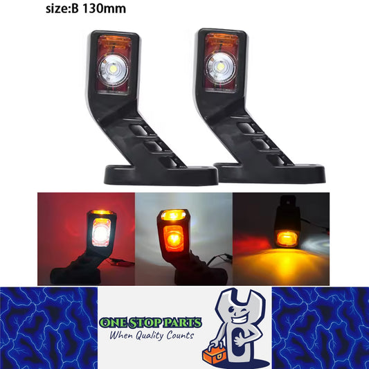 2 x LED Side Marker Light 130mm Red/Amber/White Trailer Truck Signal Marker Lamp