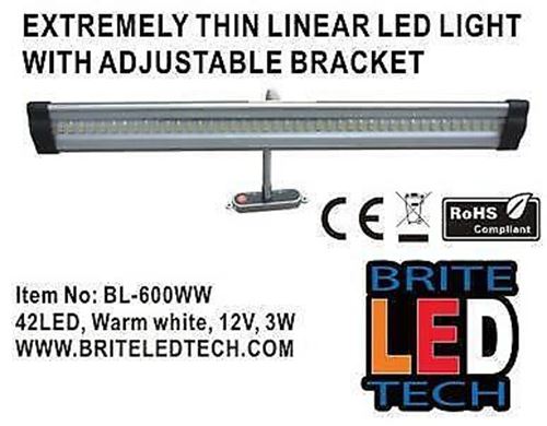 12V WARM WHITE 270LM 300MM MIRROR LIGHT ON 270MM FLEXI ARM WITH SWITCH ON BASE