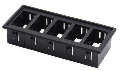 5 ROCKER PUSH SWITCH HOLDER GANG MOUNT FOR IN OR UNDER DASH MOUNTING HOLDS 5