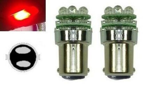 2 X BA15D 12V 18 LED RED GLOBES 108LM SUIT BOAT CARAVAN NOT STOP/TAIL GLOBES 2PC