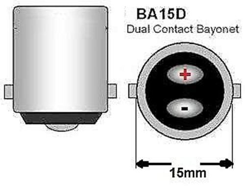 2 X BA15D 12V 18 LED RED GLOBES 108LM SUIT BOAT CARAVAN NOT STOP/TAIL GLOBES 2PC