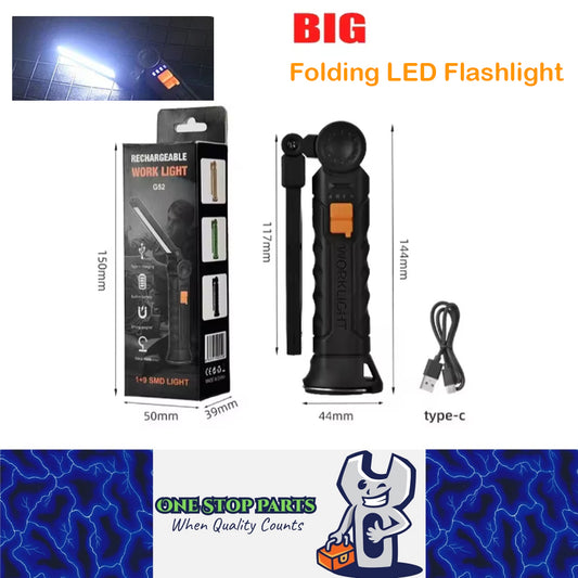 Folding LED Flashlight 144mm Rechargeable LED Torch Portable LED Work Light
