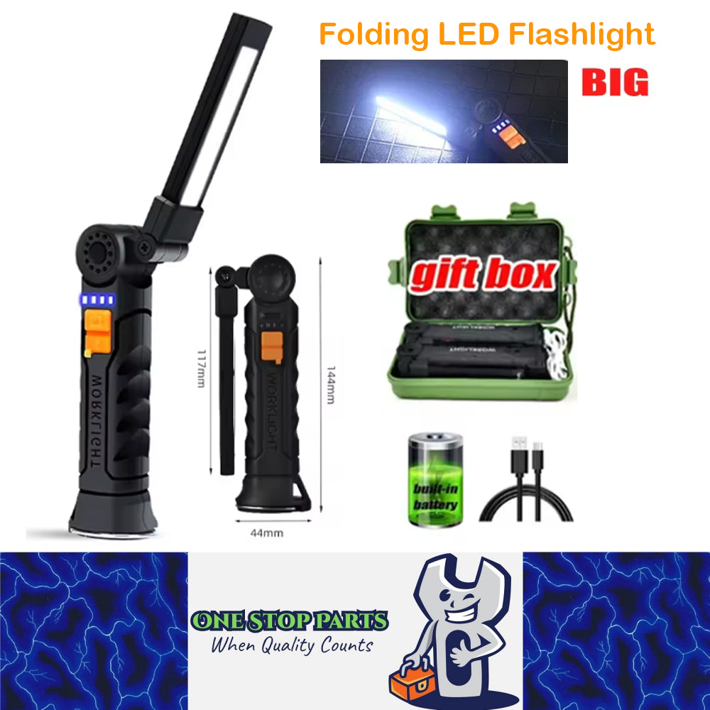 Folding LED Flashlight 144mm Rechargeable LED Torch handheld LED Work ...