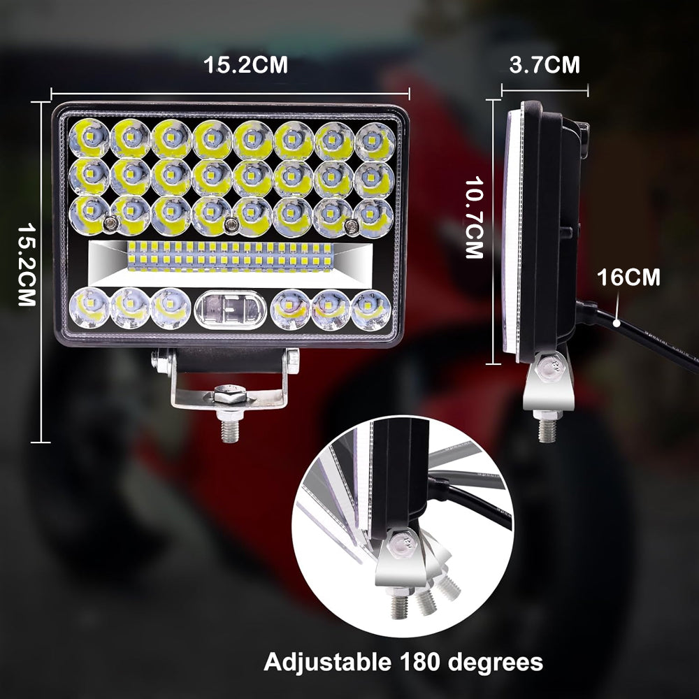 2 x 144W LED Work Light 152x107mm 12-24V 6000K Spot Flood Beam Combo Work Light