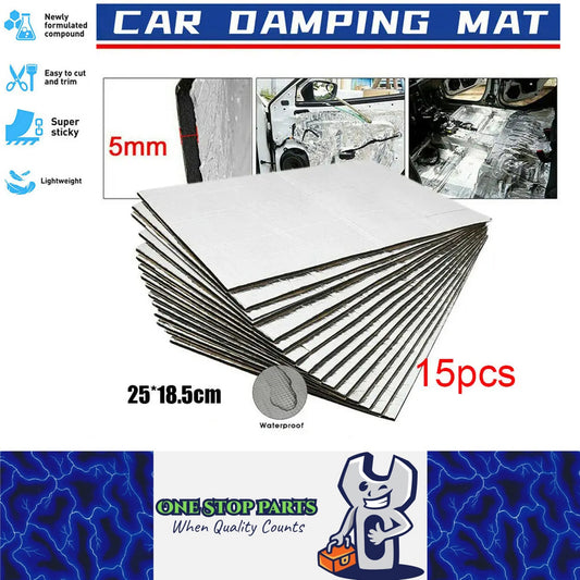 15 sheets 250mm x 180mm x 5mm Sound deadner heat insulator sticky mat