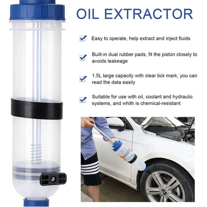1500ml Car Oil Fluid Extractor Pump Manual Brake Fluid Syringe Extractor Pump