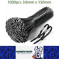1000 x 150mm Black Cable ties 3.6mm x 150mm Black Plastic Nylon Ties (1000pcs)