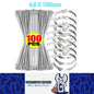 100 x 150mm Metal Self Locking Reusable Cable Ties Heavy Duty Zip Ties (100pcs)