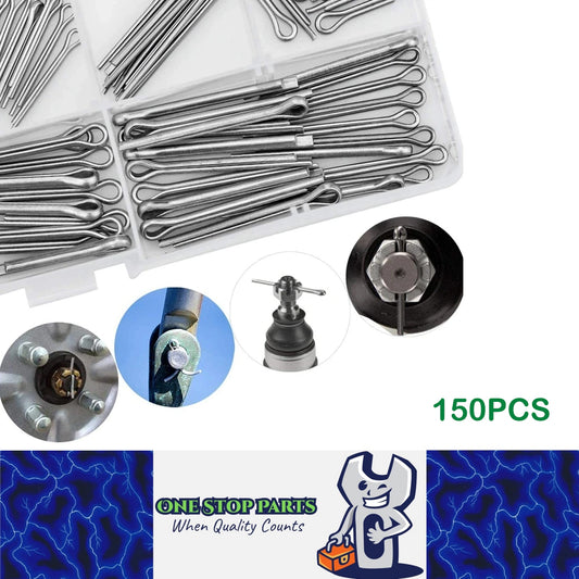 150pcs Stainless Steel Cotter Pin Kit Split Pin 5 Sizes Assortment U Pin Fastner