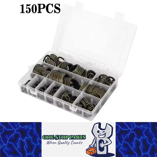 150pcs Metal Bonded Washer Oil Drain Plug Gasket M6/8/10/12/14 /16/18/20/22/24