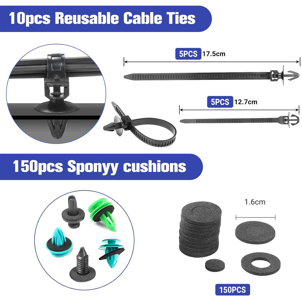 1565pcs Car Push Retainer Clip Fastener 36 Size Bumper Fender Rivet with Removal