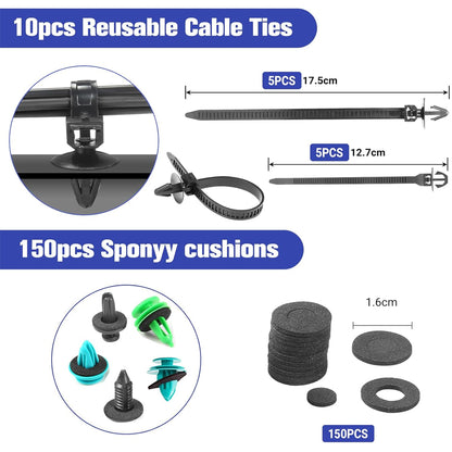 1565pcs Car Push Retainer Clip Fastener 36 Size Bumper Fender Rivet with Removal