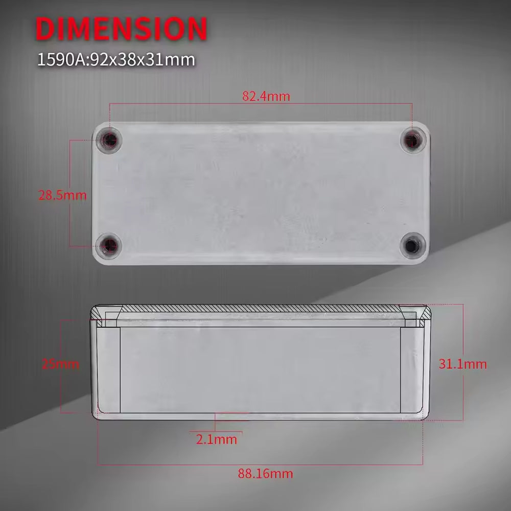 3x 1590A Guitar Pedal Enclosure Aluminum Stomp Box Case 92x38x31mm Guitar Effect