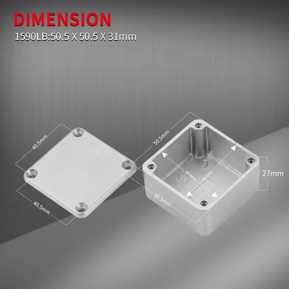 10 x 1590LB Guitar Effect Pedal Enclosure Aluminum Stomp Box Case 50.5x50.5x31mm