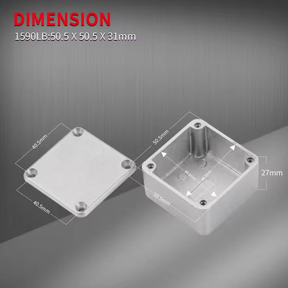 10 x 1590LB Guitar Effect Pedal Enclosure Aluminum Stomp Box Case 50.5x50.5x31mm