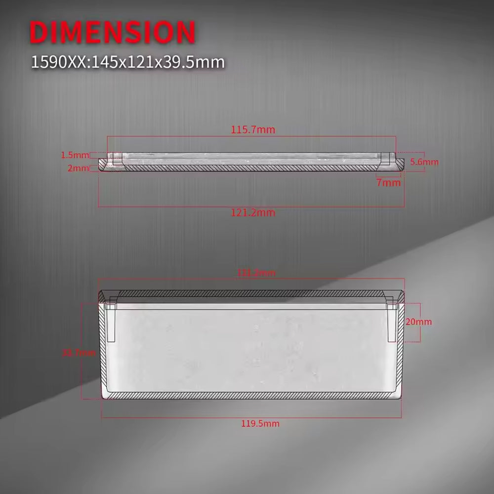 1 x 1590XX 1790NS Guitar Pedal Enclosure Aluminum Stomp Box Case 145x121x39.5mm
