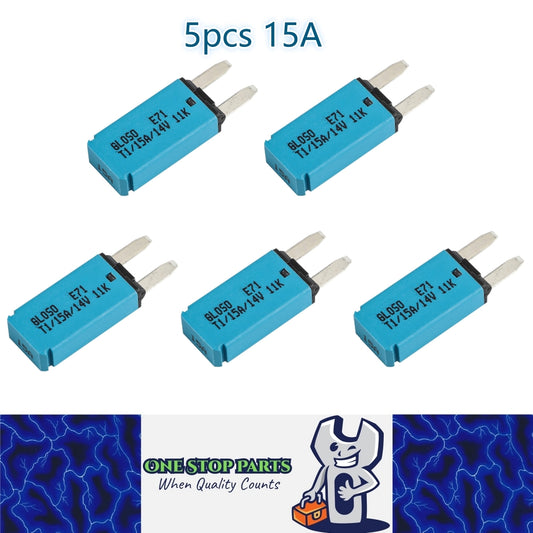 5 x 15Amp Mini Blade Fuse Circuit Breaker Auto Reset Circuit Breaker 15A (5pcs)