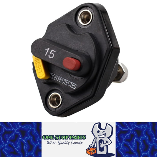 Recessed 15Amp Manual Reset Circuit Breaker Car Boat Caravan Neat Finish