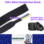15M x 60mm 2:1 Black Heat Shrink Braided Sleeve Shrink 60mm to 30mm heat shrink