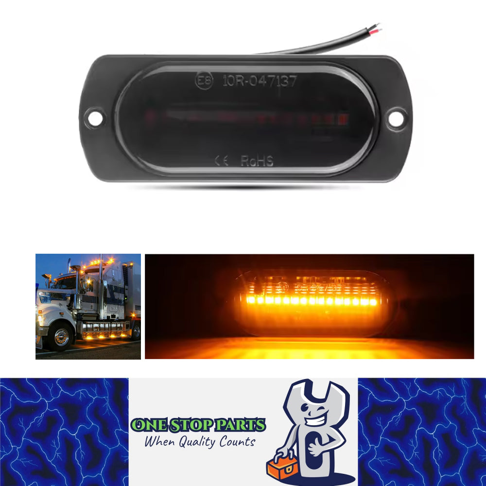 1 x Amber LED Side Marker Lamp 100x38mm 12V-24V 15LEDs Side Marker Signal Light