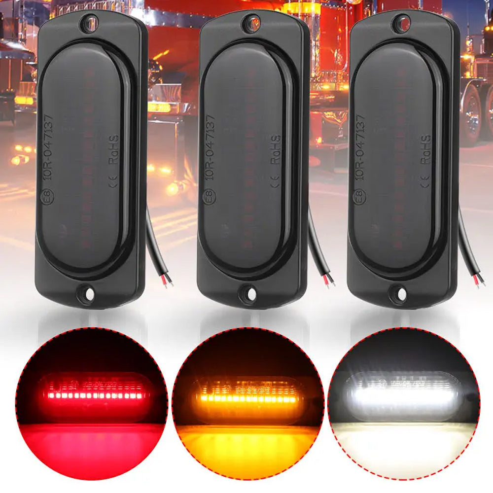 2 x Red LED Rear Marker Lamps 100x38mm 12V-24V 15LEDs Rear Marker Lights