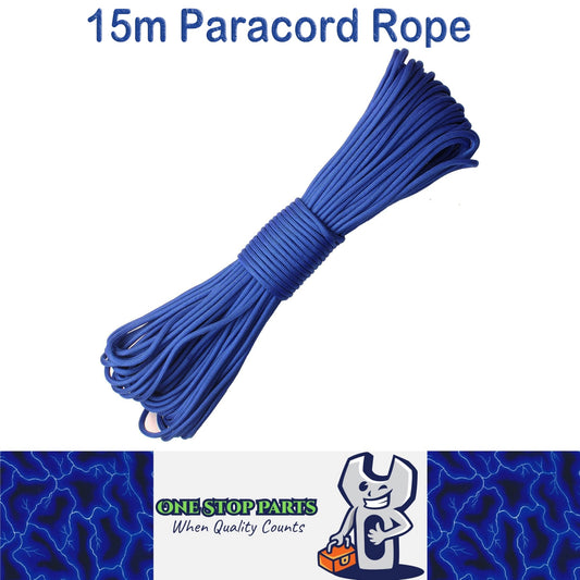 15m Blue 650lb 9 Core Paracord Rope 4mm Parachute Cord Outdoor Camping Rope