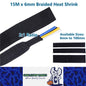 15M x 6mm 2:1 Black Heat Shrink Braided Sleeve Shrinks 6mm to 3mm Braided Sleeve