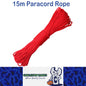 15m Red 650lb 9 core Paracord Rope 4mm Parachute Cord Outdoor Camping Rope