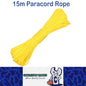 15m Yellow 650lb 9 Core Paracord Rope 4mm Parachute Cord Outdoor Camping Rope