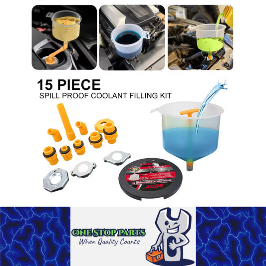 15pcs Spill Proof Coolant Filling Kit Radiator Coolant Filling Funnel Adapter