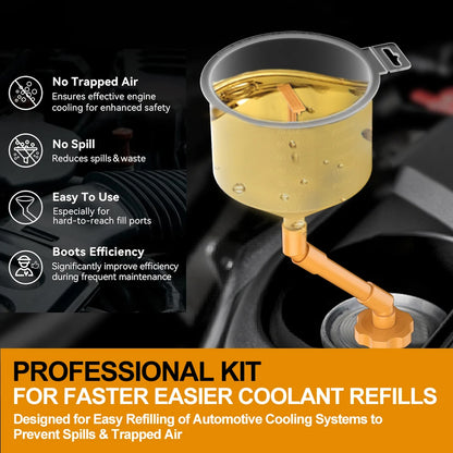 15pcs Spill Proof Coolant Filling Kit Radiator Coolant Filling Funnel Adapter