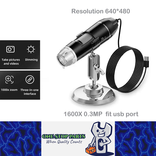 1600X Digital Microscope Pixel 640*480 LED Magnifier with USB A for Soldering