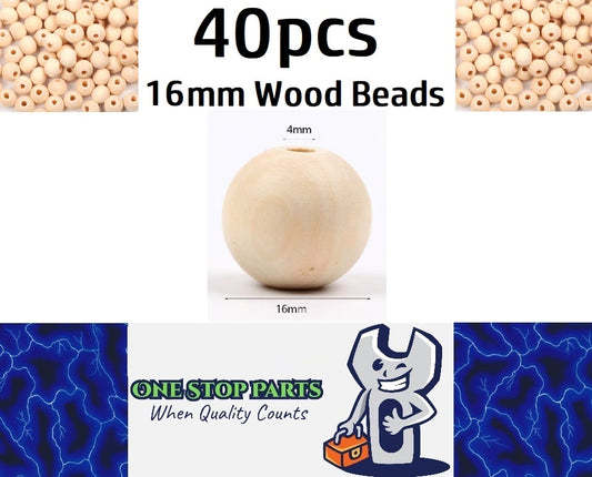40 x 16mm Natural wood beads round DIY jewelry Handmade Accessories