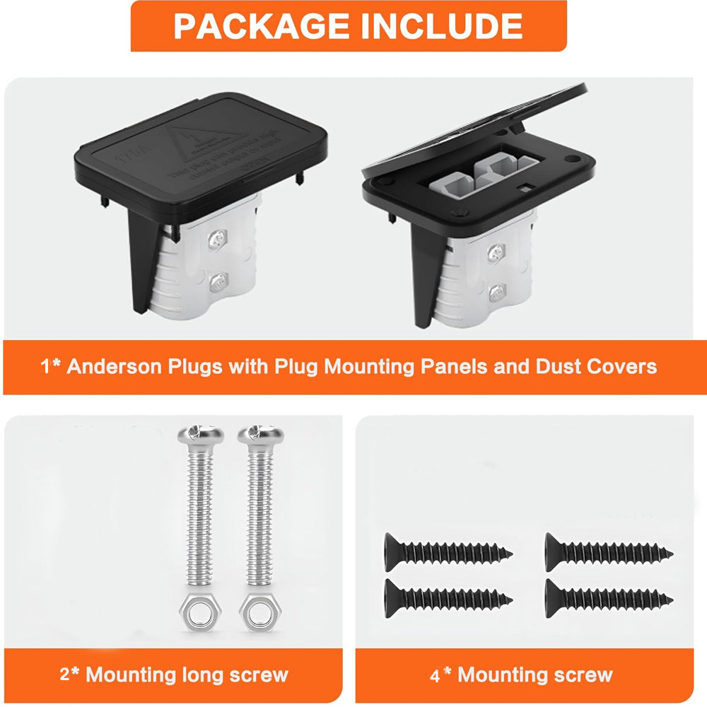 1 x 175A Grey Anderson style Plug Includes Flush Mount Bracket and Cover