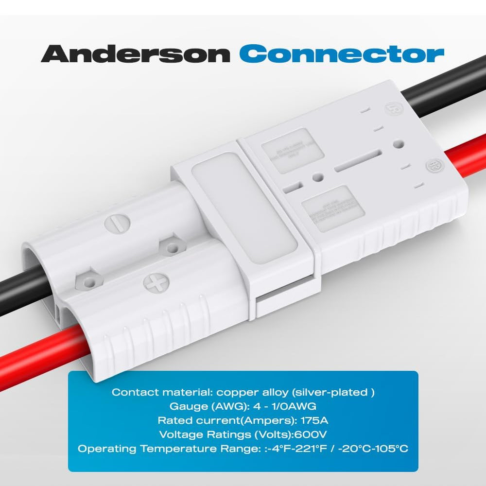 4 x 175A Grey 2 Pin Style Anderson Style Sockets Plug 175 Amp for RV Truck Winch