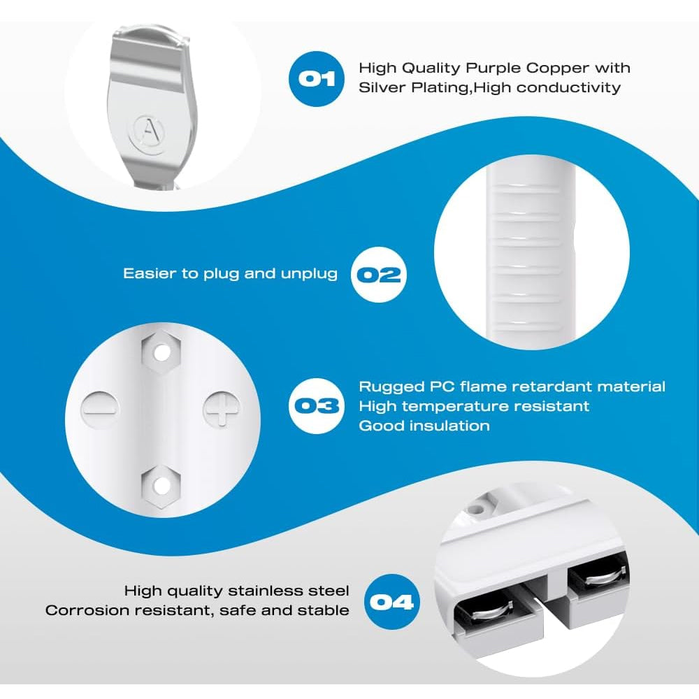 4 x 175A Grey 2 Pin Style Anderson Style Sockets Plug 175 Amp for RV Truck Winch