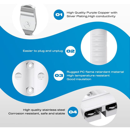 4 x 175A Grey 2 Pin Style Anderson Style Sockets Plug 175 Amp for RV Truck Winch